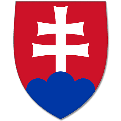 slovakia coat of arms bumper sticker decal 3" x 5"