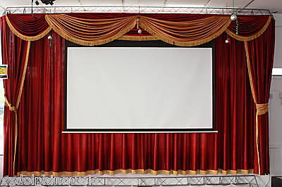 Movies  Theater on Plush Home Theater Kit With Curtains Closed And Movie Screen Down