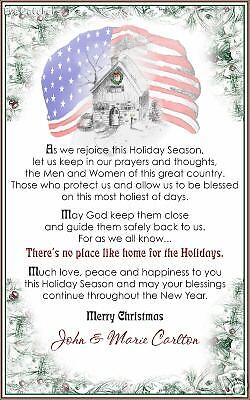 Personalized Christmas Holiday Patriotic Greeting Cards  