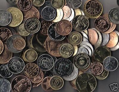 **LOT OF 100 UNCIRCULATED WORLD FOREIGN  COINS**