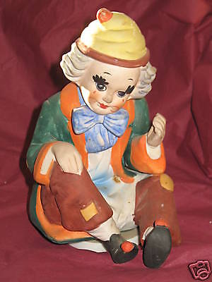 Vintage Musical Clown Figurine Plays Send In The Clowns  