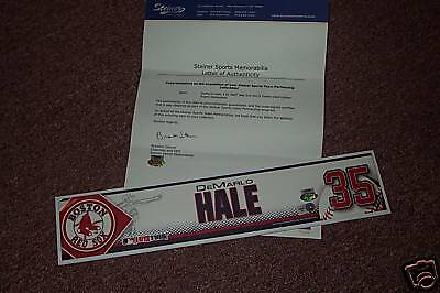 Demarlo Hale 2007 ALCS Game Used Locker Room Name Plate  