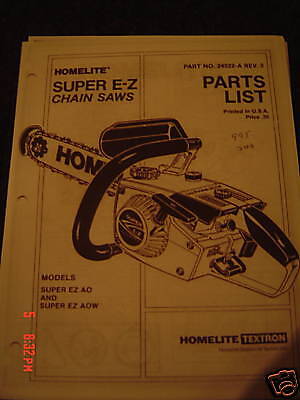 Homelite Super E-Z parts list 