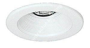 LOW VOLTAGE WHITE STEPPED BAFFLE TRIM  