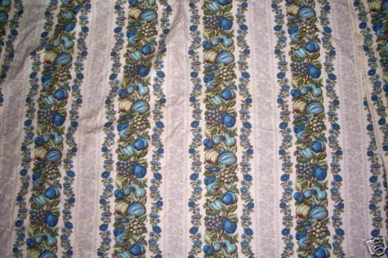 VINTAGE PAIR OF WAVERLY DRAPES ROANOKE STRIPE FRUIT  