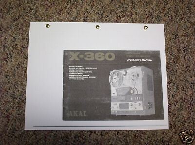 Akai X 360 Reel to Reel Owners Manual FREE SHIP  