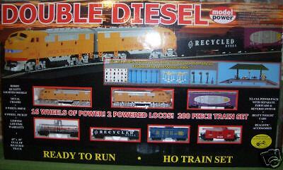 HO TRAINS UNION PACIFIC DOUBLE DIESEL TRAIN SET 1042 UP DUAL LOCOMOTIVE ...