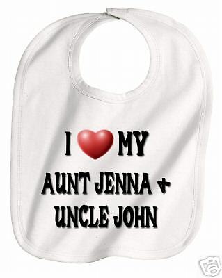 LOVE MY AUNT AND UNCLE PERSONALIZED BABY BIB  