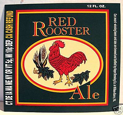 Red Rooster Ale Beer Bottle Label Wilkes Barre Pa  