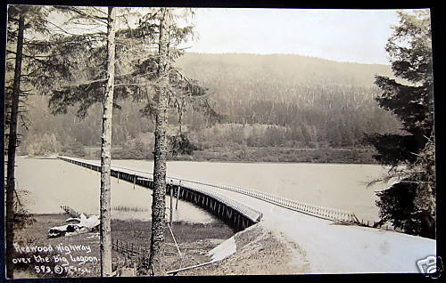 Crescent City CA 1929 Redwood Highway Old Bridge RPPC