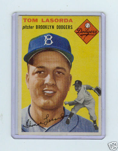 1954 TOPPS #132 TOM TOMMY LASORDA RC BROOKLYN DODGERS  