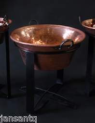 Large Hammered Copper Ice Bucket Basin Drink Cooler  