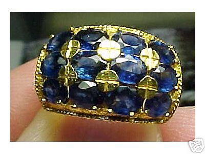 22K THAILAND DEEP BLUE SAPPHIRE RING   