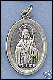 ST. JUDE OXIDIZED SILVER MEDALS ITALIAN MADE FROM THE VATICAN  