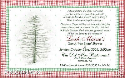 Christmas Housewarming Bridal Shower Party Invitations  