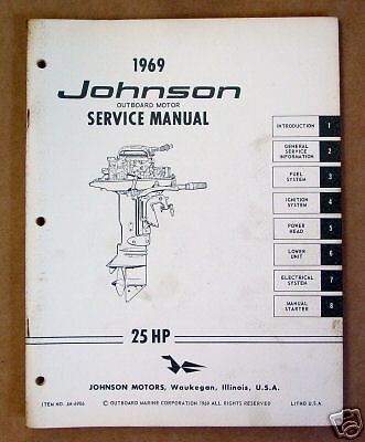 1969 Johnson Dealer Service Manual 25 Models  