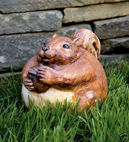 Portly SQUIRREL Garden Figure Key Keeper Hider  