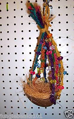 FANCY COCONUT SWING bird toy parrots cages perch canary  