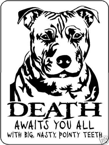 PIT BULL GUARD DOG Aluminum Sign Vinyl Decal 3366  