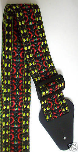 NEW Hootenanny Guitar Strap, Yellow & Red  