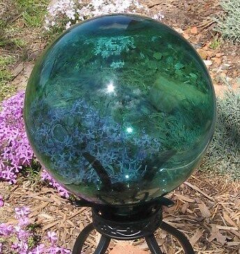 Gazing Ball New Glass Garden Globe 12 Teal Green  