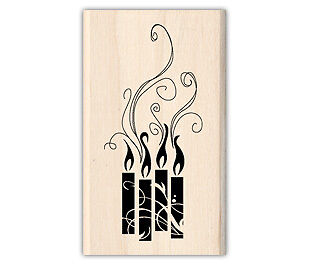 RUBBER STAMP  Inkadinkado   FLOURISHED CANDLE CLUSTER  