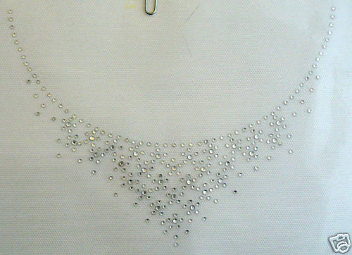 Rhinestone Iron On Transfer Hot Fix NECKLINE  