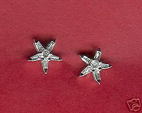 NEW 14kt White Gold Star Shaped Diamond Earrings  