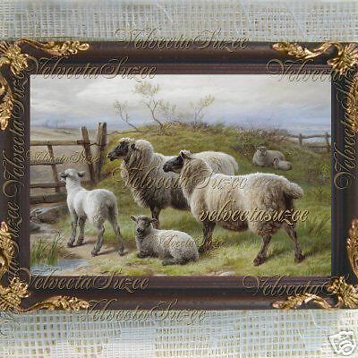 Sheep Lamb Dollhouse Doll House Miniature Pictures Art  