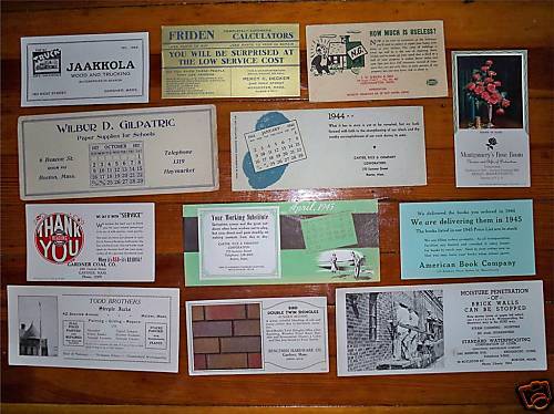 12 Vintage Massachusetts MA Advertising Ink Blotters  