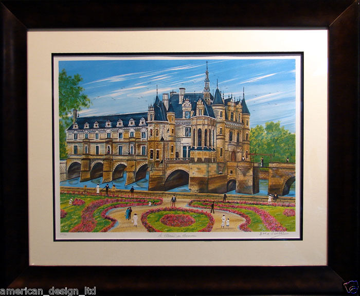 Dan Gandre Le Chateau de Chanonceau Garden Hand Signed Artwork 