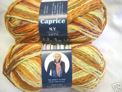 CAPRICE Summer Cotton Yarn NY Yarns GOLD & YELLOW sing  