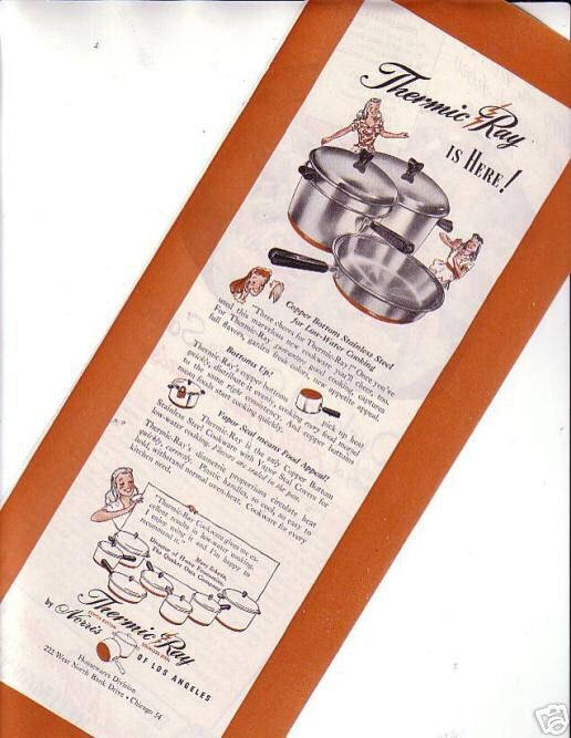 Thermic Ray Cookware Norris of Los Angeles Ad 1947  