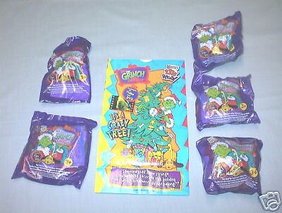 Wendys 2001 How the Grinch Stole Christmas Set of 5 MIP  