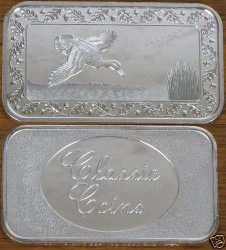 WORLD WIDE MINT 110 GEESE / MALLARD DUCK SILVER BAR  