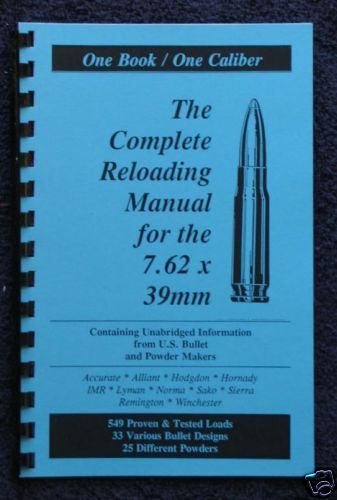 62 x 39 7.62x39 Reloading Manual LOADBOOK USA  