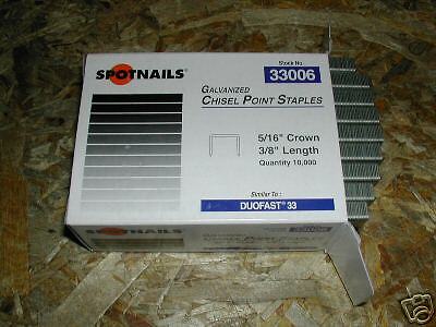 33 Series Crown Staples for Duo Fast 3318 Staplers 3/8 10,000  