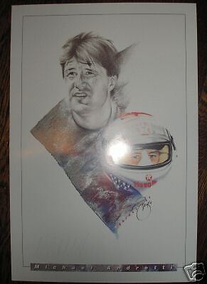 1997 MICHAEL ANDRETTI auto autographed LITHOGRAPH LITHO  