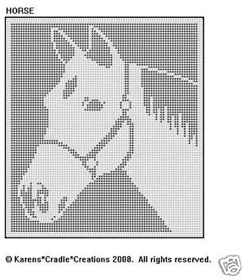 HORSE Filet Crochet Pattern  