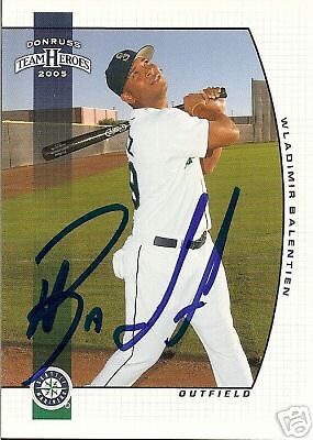 Wladimir Balentien Signed Mariners 05 Team Heroes Card  