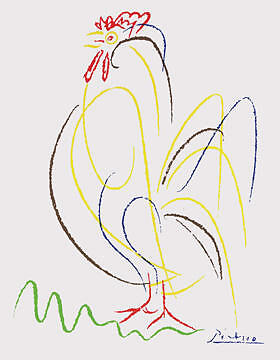 ROOSTER by Pablo Picasso SILK SCREEN  