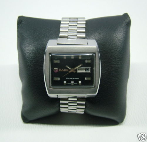 70S RADO MANHATTAN BLACK DIAL DAYDATE MANS WATCH  