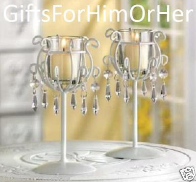 40 WEDDING CRYSTAL DROP CANDLEHOLDER CENTERPIECES  