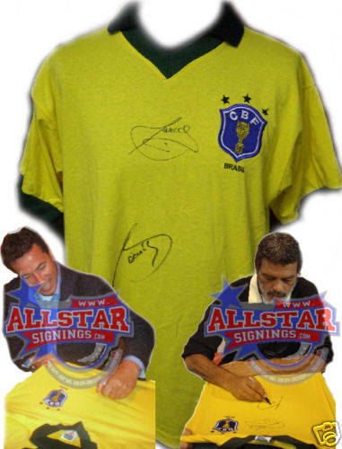 SOCRATES & CARECA SIGNED BRAZIL WORLD CUP SHIRT PROOF  