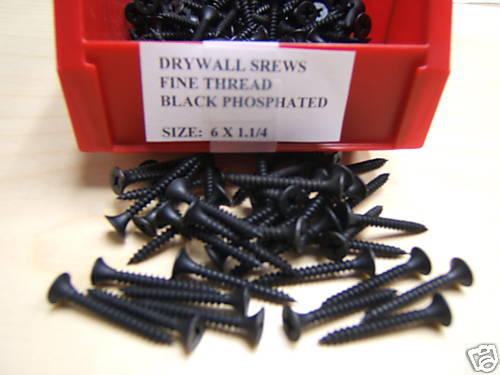 drywall screw 25 lbs 6659pcs 6 x 1 1/4 Fine blk screws  