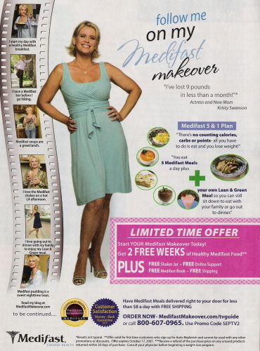 KRISTY SWANSON Medifast    2007 Magazine Print Ad  C  