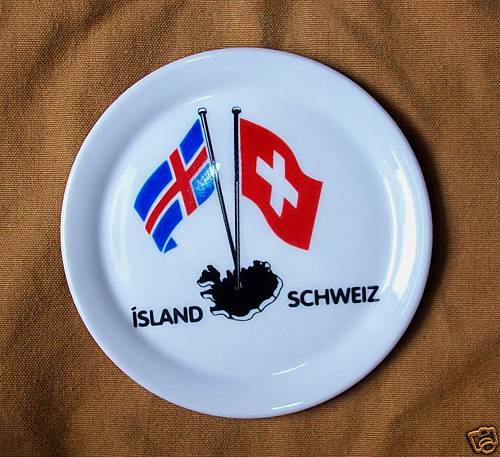 ISLAND SCHWEIZ Coaster~ButterPat Weider Bavaria Ceramic  