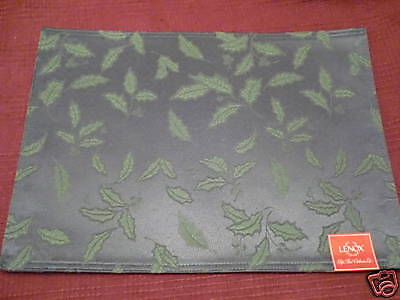 LENOX Holly Damask GREEN placemat(s) NWT  